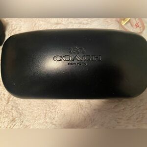 Coach Sunglass/eyeglass case with cleaning cloth, clam shell style New